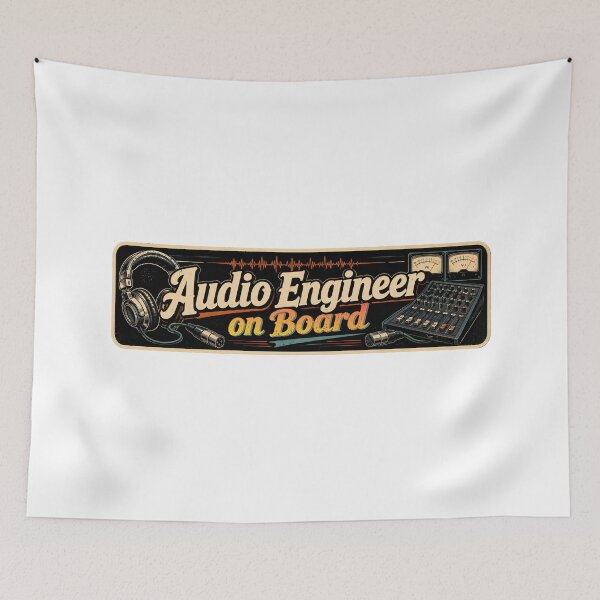 Item preview, Audio Engineer On Board - Vintage Sound Tech Bumper Sticker designed and sold by graphic-genie.
