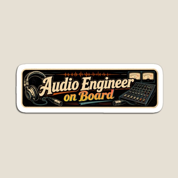 Item preview, Audio Engineer On Board - Vintage Sound Tech Bumper Sticker designed and sold by graphic-genie.