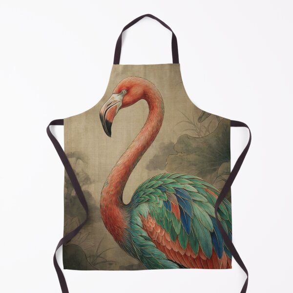 Item preview, Elegant Pink Flamingo in Traditional Chinese Ink Wash Brush Style designed and sold by OddlySticky.