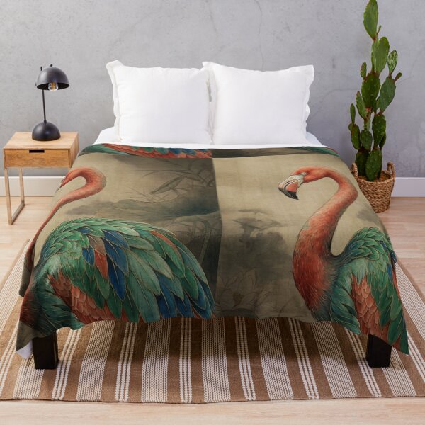 Item preview, Elegant Pink Flamingo in Traditional Chinese Ink Wash Brush Style designed and sold by OddlySticky.