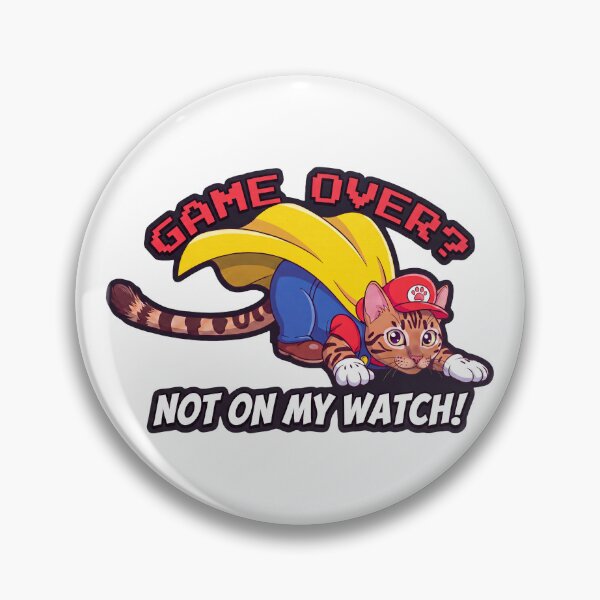 Item preview, Super Hero Gamer Cat - Game Over Not On My Watch designed and sold by FrikiQuotes4U.