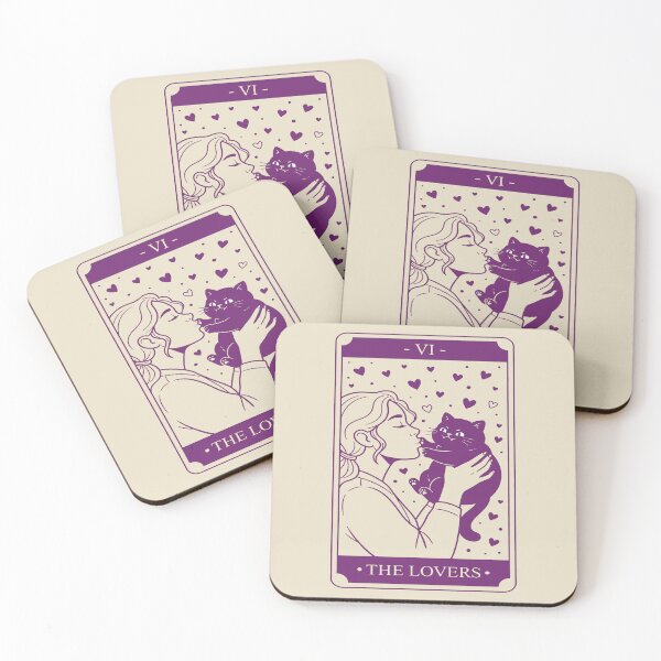 Item preview, The Lovers Tarot Card - Playful Cat & Owner. designed and sold by EunsooLee.