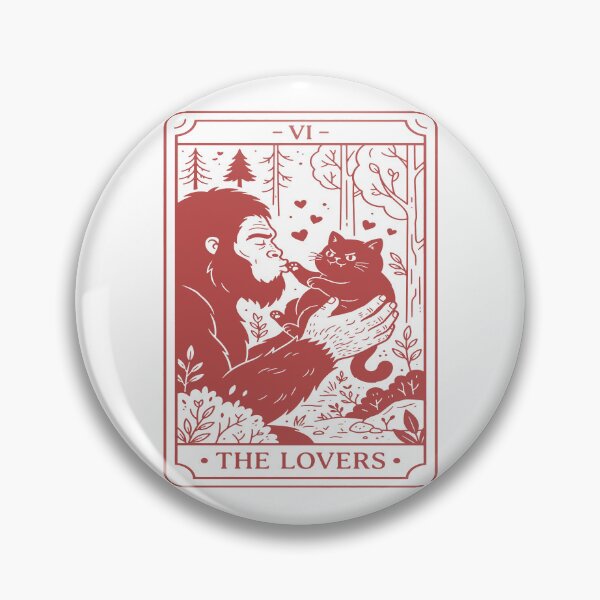 Item preview, The Lovers Tarot Card - Cute Bigfoot and Cat. #4 designed and sold by EunsooLee.