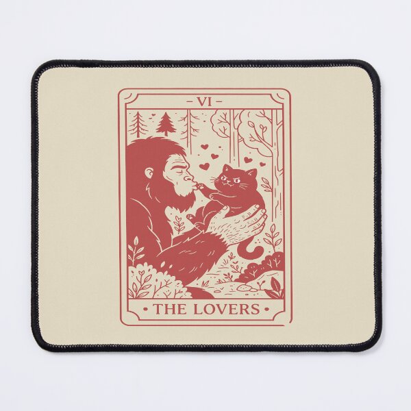 Item preview, The Lovers Tarot Card - Cute Bigfoot and Cat. #4 designed and sold by EunsooLee.