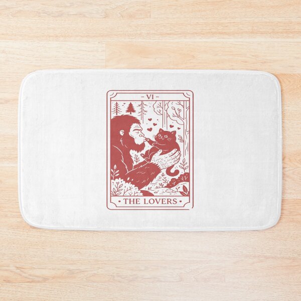 Item preview, The Lovers Tarot Card - Cute Bigfoot and Cat. #4 designed and sold by EunsooLee.