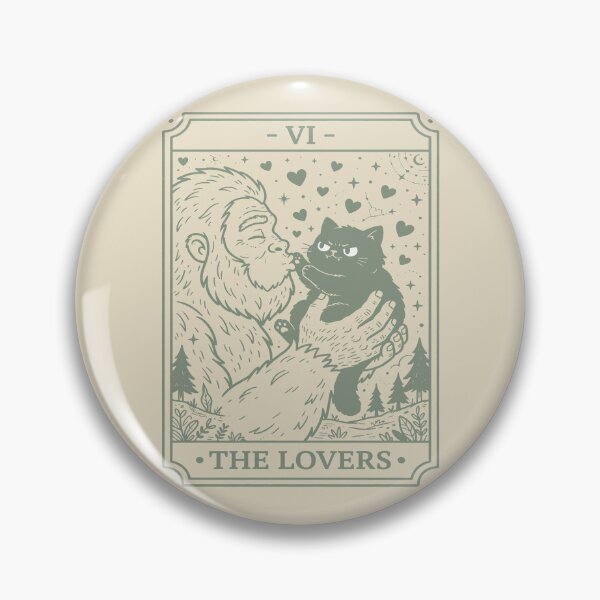 Item preview, The Lovers Tarot Card - Cute Bigfoot and Cat. designed and sold by EunsooLee.