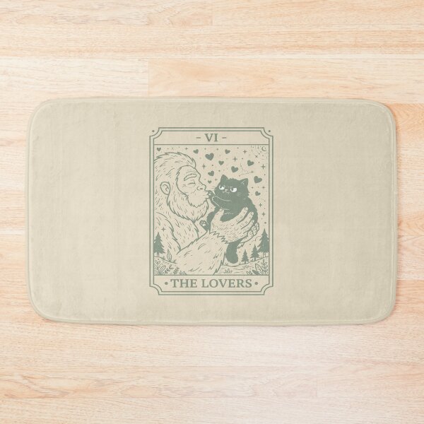 Item preview, The Lovers Tarot Card - Cute Bigfoot and Cat. designed and sold by EunsooLee.