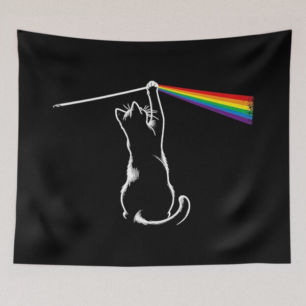 Item preview, Cat Pink Floyd Dark Side Of The Moon Rainbow Music Feline designed and sold by Hugosploosh.
