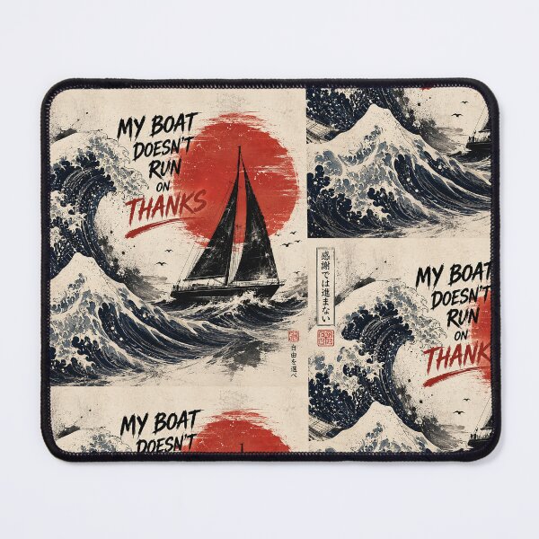 Item preview, My Boat Doesn’t Run On Thanks Japanese Great Wave Sailing Art designed and sold by Abidel.