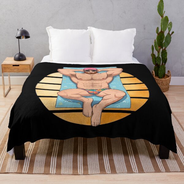 Item preview, Papá gay en la playa | Ilustración de vacaciones de verano de oso gay designed and sold by BrokenLabel.