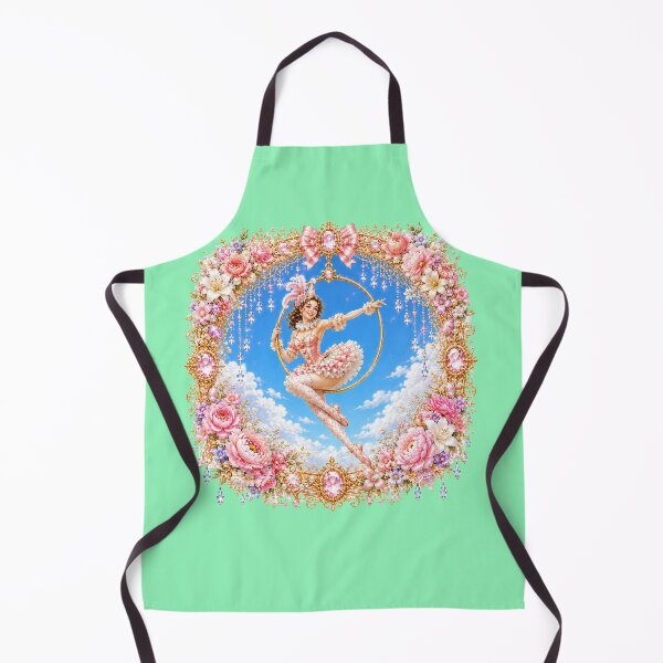 Item preview, Golden Aerial Hoop Clown in a Heavenly Floral Wreath designed and sold by sunbowjp stadio.