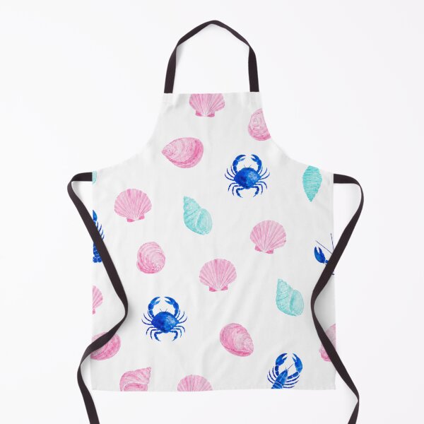 Item preview, Coastal Seashells & Lobsters Pattern | Blue Nautical Marine Life Illustration designed and sold by Ramona-Gliga.