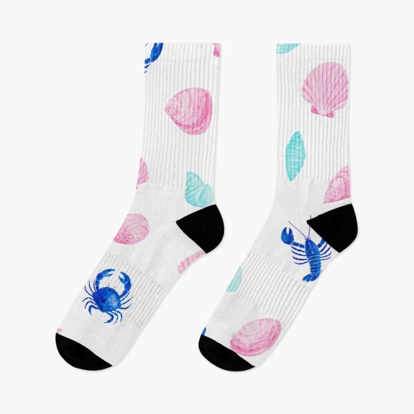 Item preview, Coastal Seashells & Lobsters Pattern | Blue Nautical Marine Life Illustration designed and sold by Ramona-Gliga.