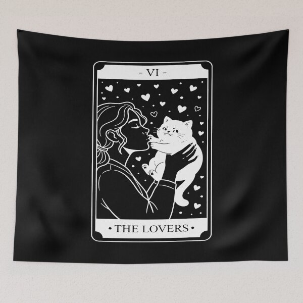 Item preview, The Lovers Tarot Card - Playful Cat & Owner. #2 designed and sold by EunsooLee.