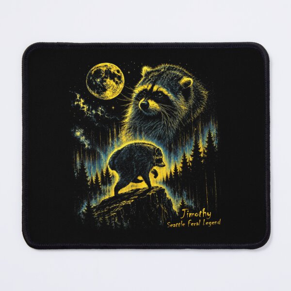 Item preview, Jimothy Seattle Raccoon Feral Legend Retro Moon Art designed and sold by Juansustait.