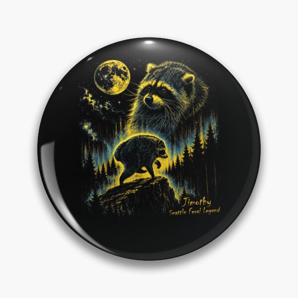 Item preview, Jimothy Seattle Raccoon Feral Legend Retro Moon Art  designed and sold by Juansustait.