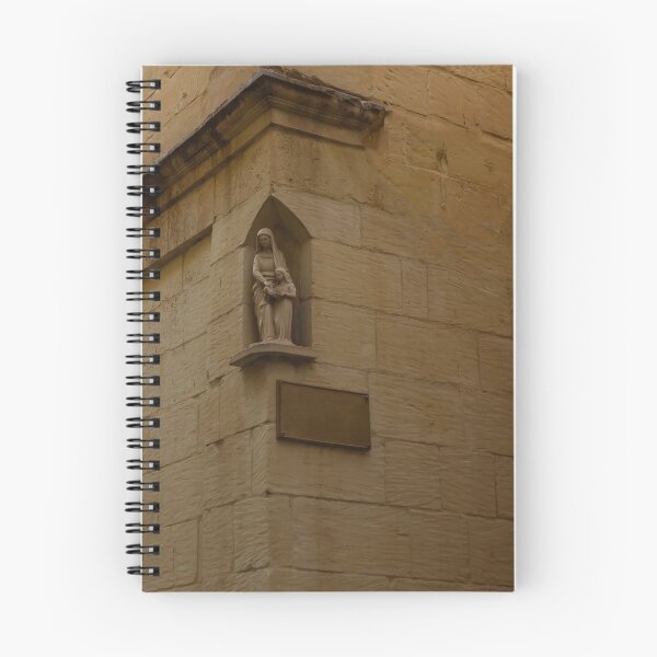 Item preview, Stone Madonna Statue in Wall Niche on Historic Building Evoking Faith and Quiet Contemplation designed and sold by Nmallia.
