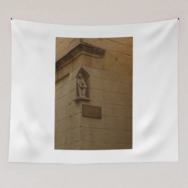 Item preview, Stone Madonna Statue in Wall Niche on Historic Building Evoking Faith and Quiet Contemplation designed and sold by Nmallia.