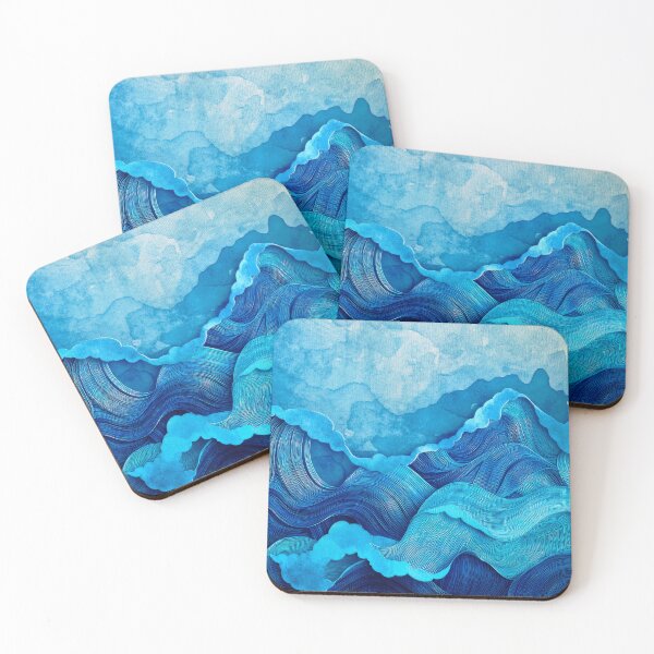 Item preview, Turquoise-Blue Hues And Aqua Ocean Waves Abstract  designed and sold by DEC02.