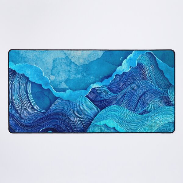 Item preview, Turquoise-Blue Hues And Aqua Ocean Waves Abstract designed and sold by DEC02.