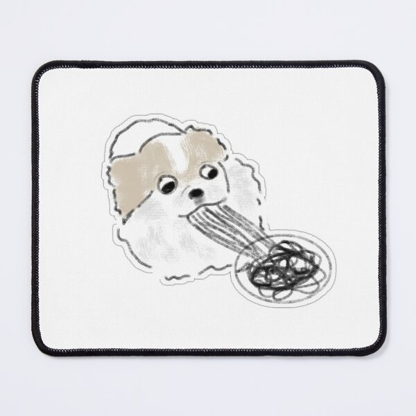 Item preview, Funny Dog Slurping Noodles Illustration designed and sold by raun.draw.