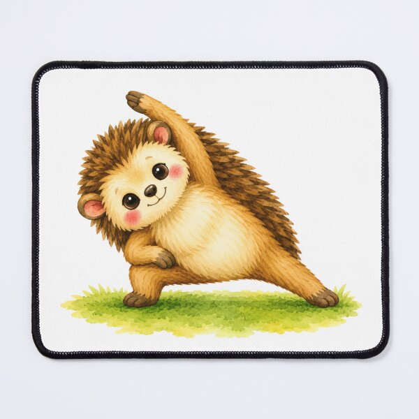 Item preview, Extended Side Angle Hedgehog Yoga Watercolor Print designed and sold by YogiAnimalArt.