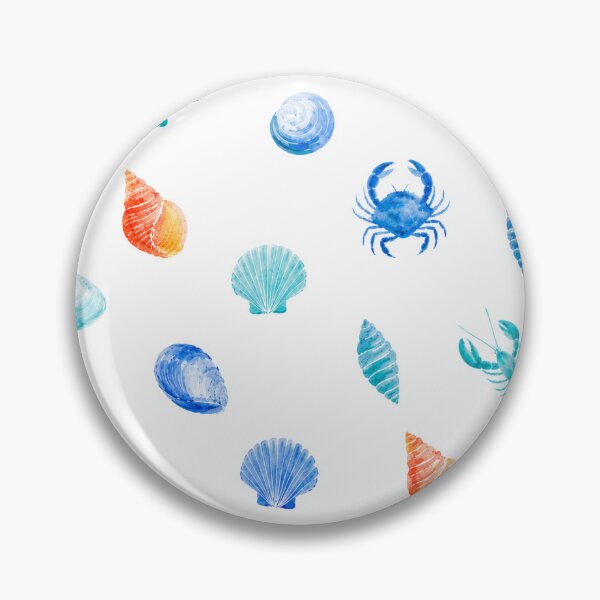 Item preview, Coastal Seashells & Lobsters Pattern | Blue Nautical Marine Life Illustration designed and sold by Ramona-Gliga.