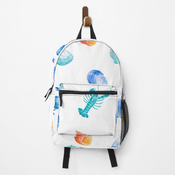 Item preview, Coastal Seashells & Lobsters Pattern | Blue Nautical Marine Life Illustration designed and sold by Ramona-Gliga.