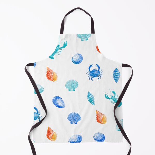 Item preview, Coastal Seashells & Lobsters Pattern | Blue Nautical Marine Life Illustration designed and sold by Ramona-Gliga.