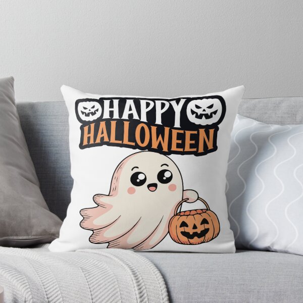 Item preview, Cute Happy Halloween Ghost Pumpkin designed and sold by     Sela Art .