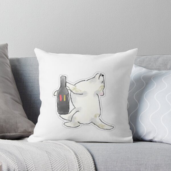 Item preview, Funny Dog Hugging Wine Bottle Illustration designed and sold by raun.draw.