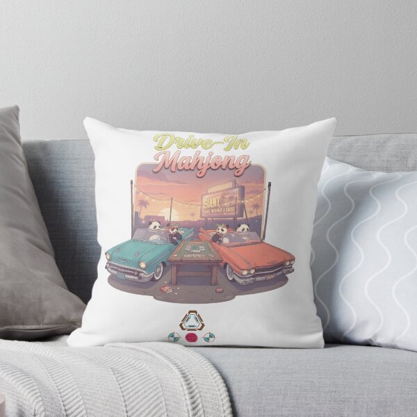 Item preview, Drive-In Mahjong - Retro Summer Pandas Playing Tile Game designed and sold by m-yoga-store.
