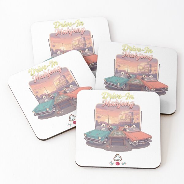 Item preview, Drive-In Mahjong - Retro Summer Pandas Playing Tile Game designed and sold by Whimsy Trail Co.