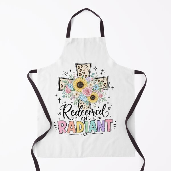 Item preview, Christian Inspirational Quote, Redeemed And Radiant Floral Cross Christian Faith designed and sold by graphic-genie.