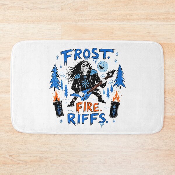 Item preview, Frost Fire Riffs T-Shirt | Black Metal Guitarist Nordic Metal Music Shirt designed and sold by Popstudio85.