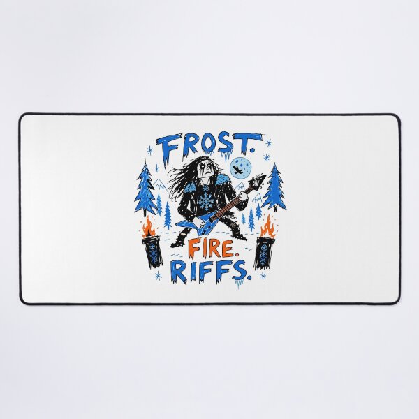 Item preview, Frost Fire Riffs T-Shirt | Black Metal Guitarist Nordic Metal Music Shirt designed and sold by Popstudio85.