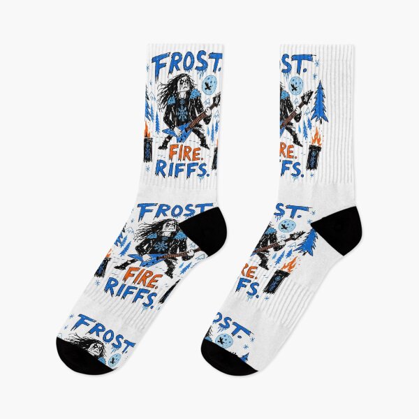 Item preview, Frost Fire Riffs T-Shirt | Black Metal Guitarist Nordic Metal Music Shirt designed and sold by Popstudio85.