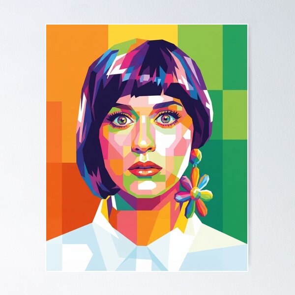 Item preview, Katy Perry Colorful Geometric Portrait designed and sold by Vicky021.