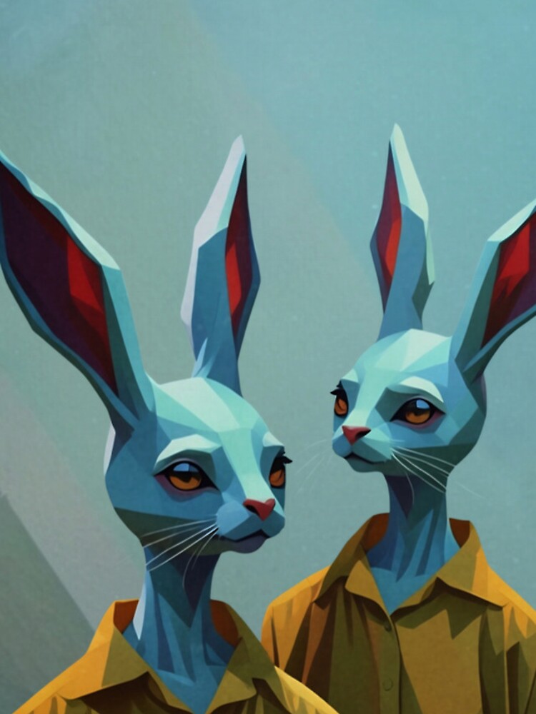 Thumbnail 4 of 4, iPhone Case, Blue Rabbits designed and sold by AzzyD.