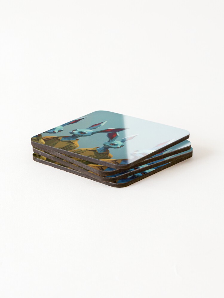 Thumbnail 4 of 5, Coasters (Set of 4), Blue Rabbits designed and sold by AzzyD.
