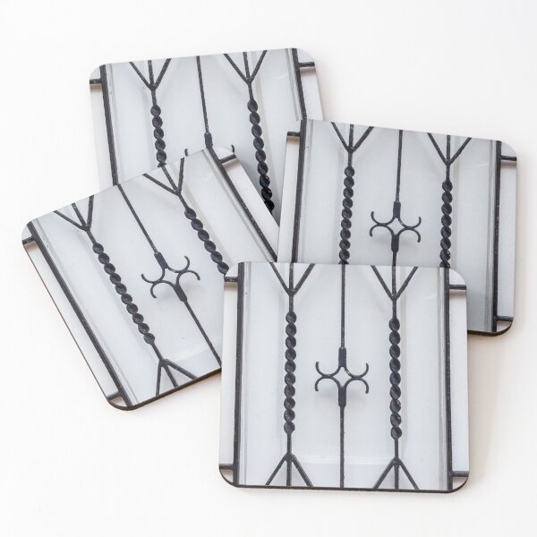 Item preview, Decorative Wrought Iron Window Grille With Twisted Bars And Geometric Design On White Wall designed and sold by Nmallia.