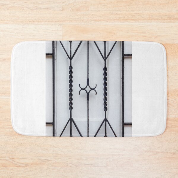 Item preview, Decorative Wrought Iron Window Grille With Twisted Bars And Geometric Design On White Wall designed and sold by Nmallia.