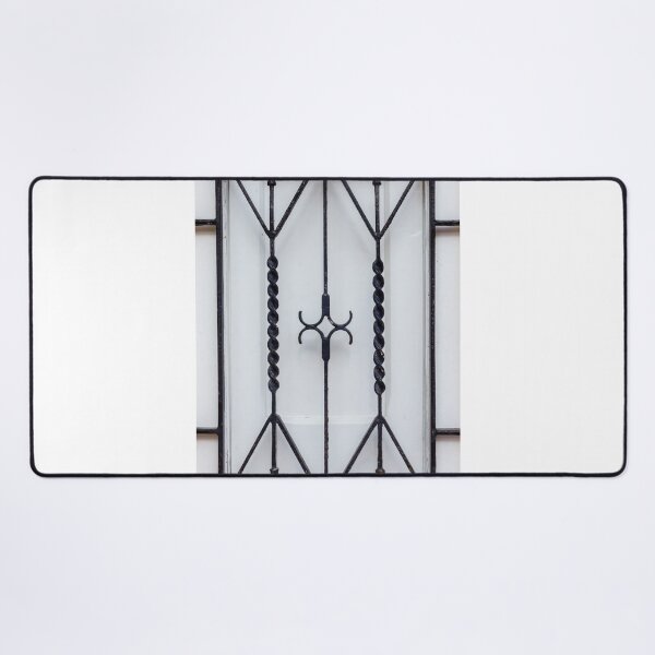 Item preview, Decorative Wrought Iron Window Grille With Twisted Bars And Geometric Design On White Wall designed and sold by Nmallia.