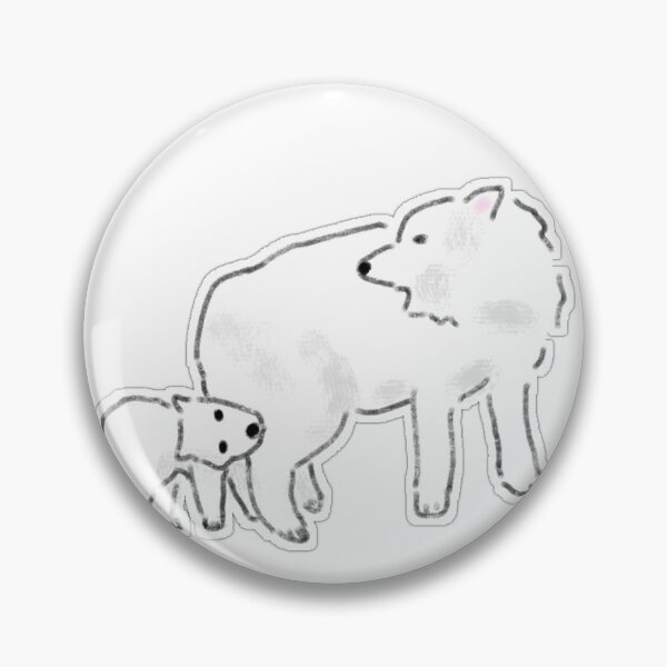 Item preview, White Wolf and Baby Bear Cute Illustration designed and sold by raun.draw.