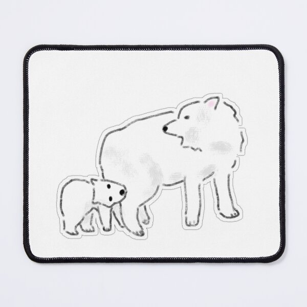 Item preview, White Wolf and Baby Bear Cute Illustration designed and sold by raun.draw.