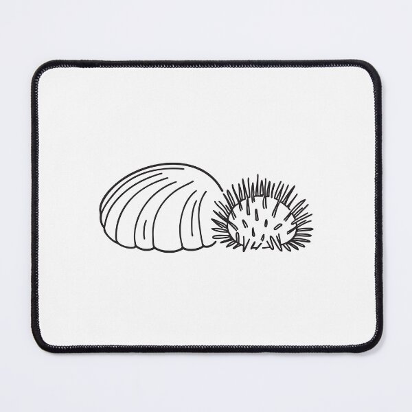 Item preview, A shell near a rounded sea urchin lying on the seabed designed and sold by rasagamastore.