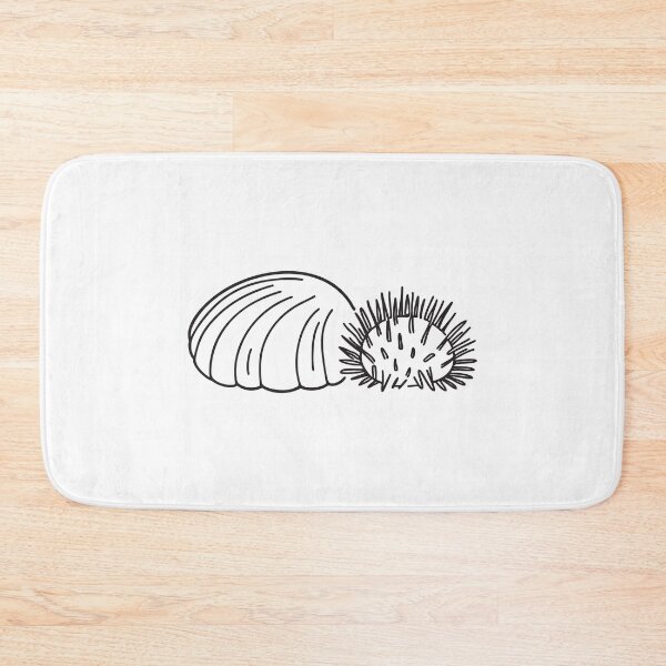 Item preview, A shell near a rounded sea urchin lying on the seabed designed and sold by rasagamastore.