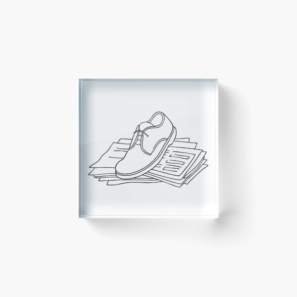 Item preview, A half worn shoe next to scattered sheets of newspaper designed and sold by rasagamastore.