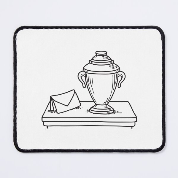 Item preview, A plain urn sitting near a folded note on a side table designed and sold by rasagamastore.