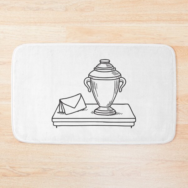 Item preview, A plain urn sitting near a folded note on a side table designed and sold by rasagamastore.